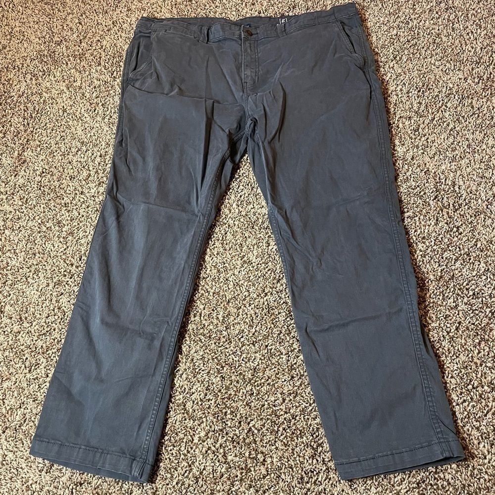 Mens George slim straight 42X30 dark gray chinos pants.
